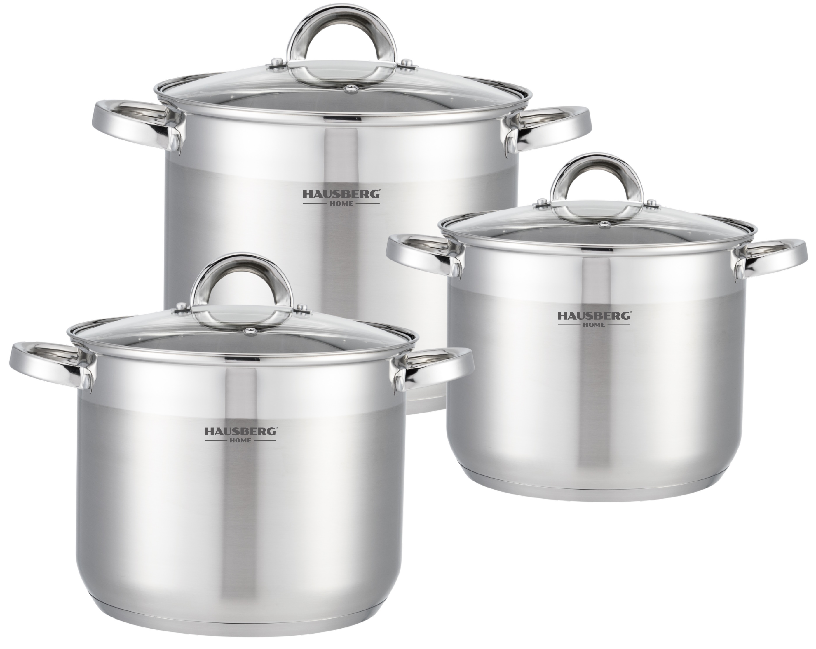 STAINLESS STEEL DEEP CYLINDER POT SET - 6PCS